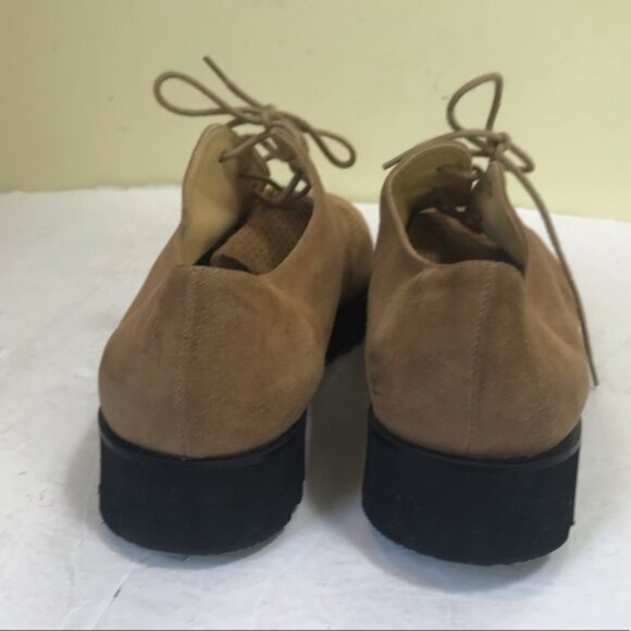 Ron White Oxford Laces Shoe Slide Suede Leather Tan Vibram Sneaker Platform 9.5 - Picture 7 of 14
